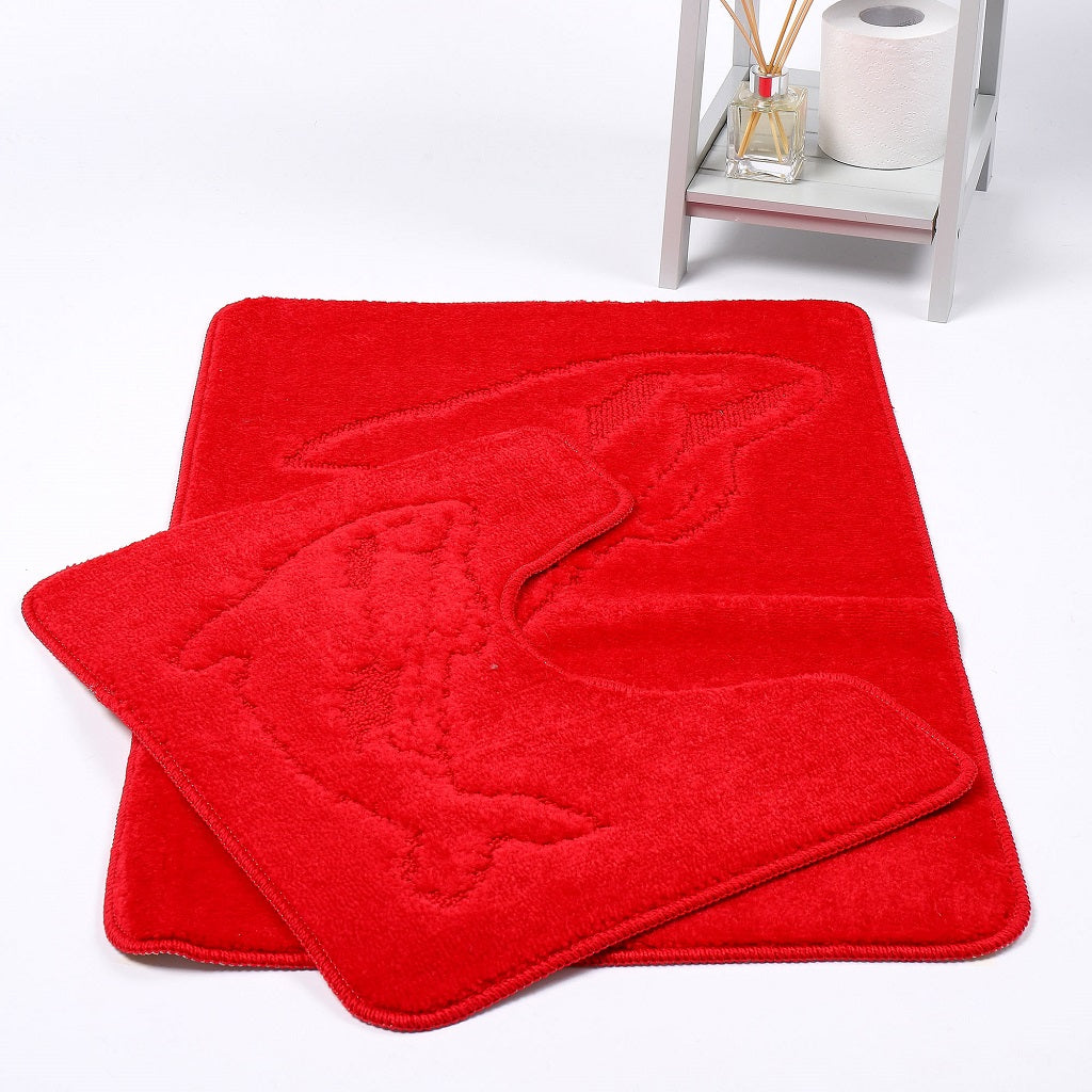 Dolphin 2 Piece Bath Mat & Pedestal Set – Non Slip Bathroom Rug Set | Night Zone