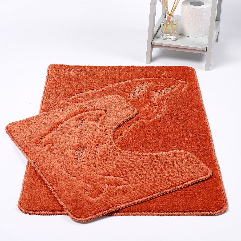 Dolphin 2 Piece Bath Mat & Pedestal Set – Non Slip Bathroom Rug Set | Night Zone