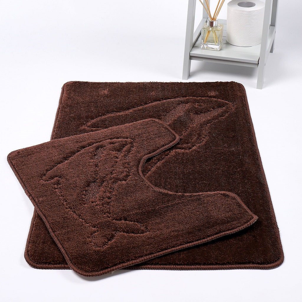 Dolphin 2 Piece Bath Mat & Pedestal Set – Non Slip Bathroom Rug Set | Night Zone