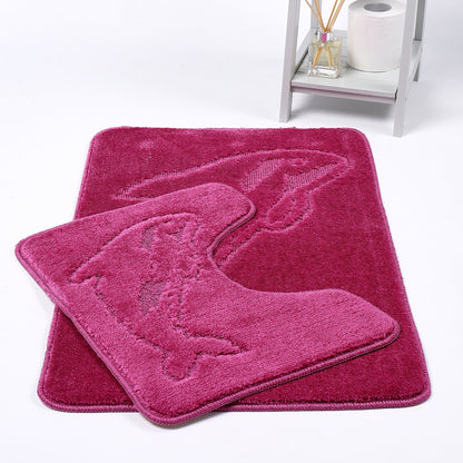 Dolphin 2 Piece Bath Mat & Pedestal Set – Non Slip Bathroom Rug Set | Night Zone