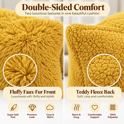 Teddy Hug Fleece Cushion Cover – Soft Fluffy Snug Cuddle Cushion Cover | Night Zone