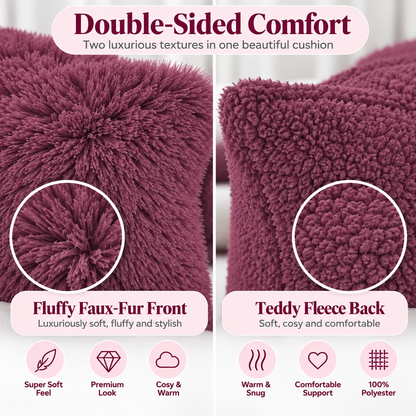 Teddy Hug Fleece Cushion Cover – Soft Fluffy Snug Cuddle Cushion Cover | Night Zone