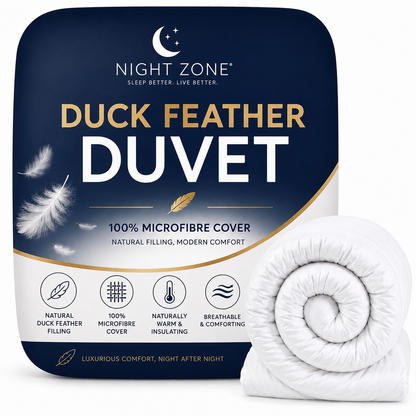 Duck Feather & Down Duvet – Box Stitched 100% Microfibre Cover Luxury Quilt | Night Zone