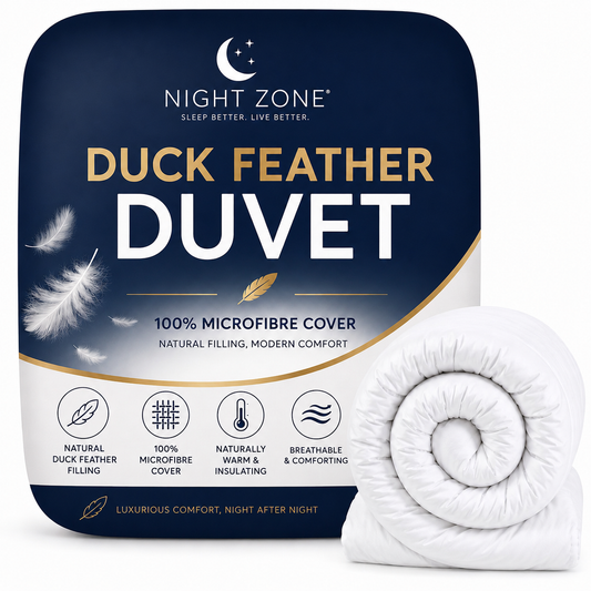 Duck Feather & Down Duvet – Box Stitched 100% Microfibre Cover Luxury Quilt | Night Zone