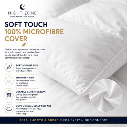 Duck Feather & Down Duvet – Box Stitched 100% Microfibre Cover Luxury Quilt | Night Zone