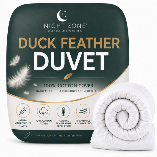 Duck Feather & Down Duvet – 100% Cotton Cover Luxury Quilt | Night Zone