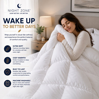 Duck Feather & Down Duvet – Box Stitched 100% Microfibre Cover Luxury Quilt | Night Zone