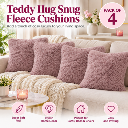 Teddy Hug Fleece Cushion Cover – Soft Fluffy Snug Cuddle Cushion Cover | Night Zone