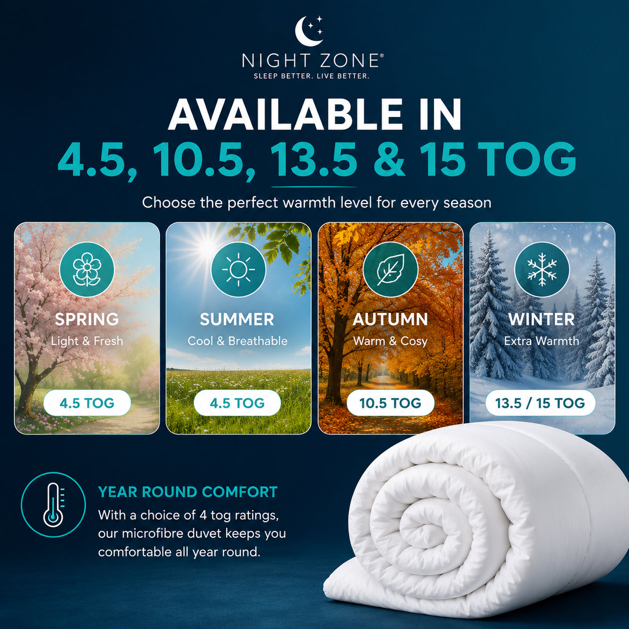 Microfibre Duvet – Super Soft Lightweight Warm Duvet | Night Zone