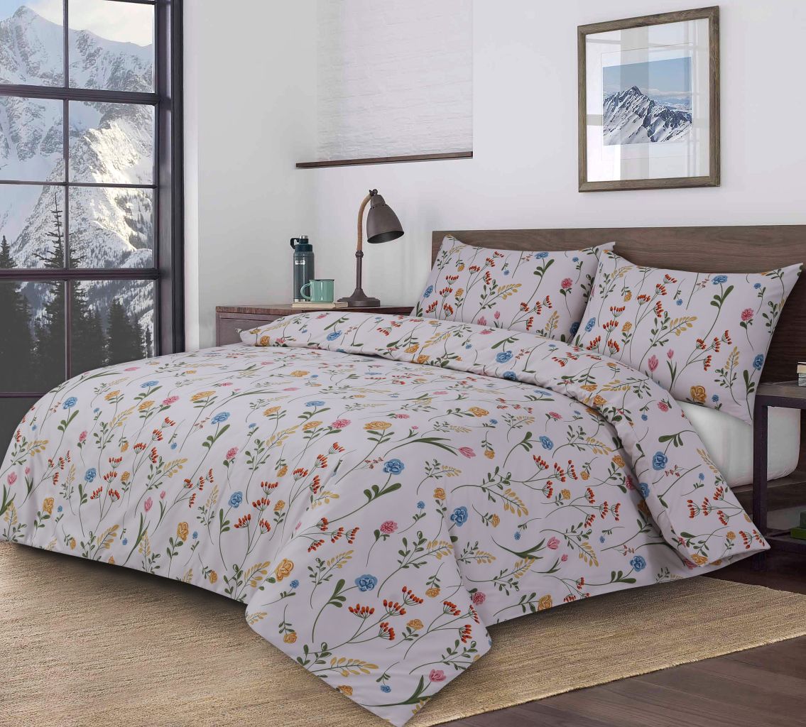 4 Piece Printed Microfiber Bedding Set – Duvet Cover, Fitted Sheet & Pillowcases | Night Zone