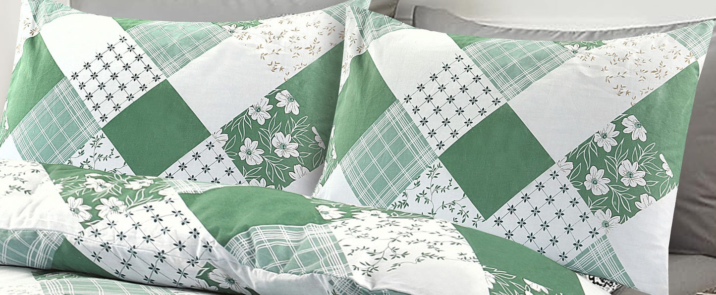 Eloise Patchwork Reversible Floral Polycotton Duvet Cover Set – Soft Easy Care Bedding | Night Zone