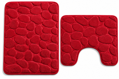 Pebble Stone Bath Mat Set – Soft Absorbent Non Slip Bathroom Rug Set | Night Zone