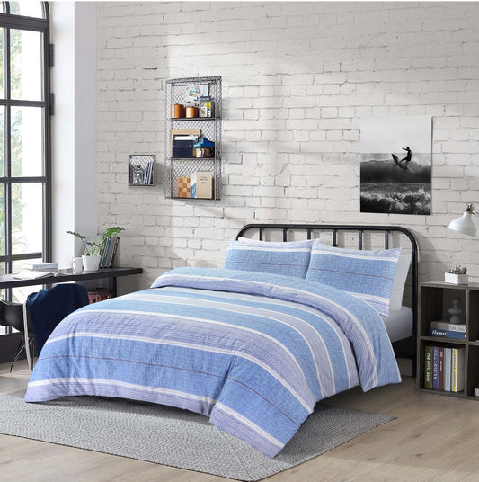 Finn Stripe Duvet Cover Set – Modern Soft Touch Easy Care Bedding | Night Zone