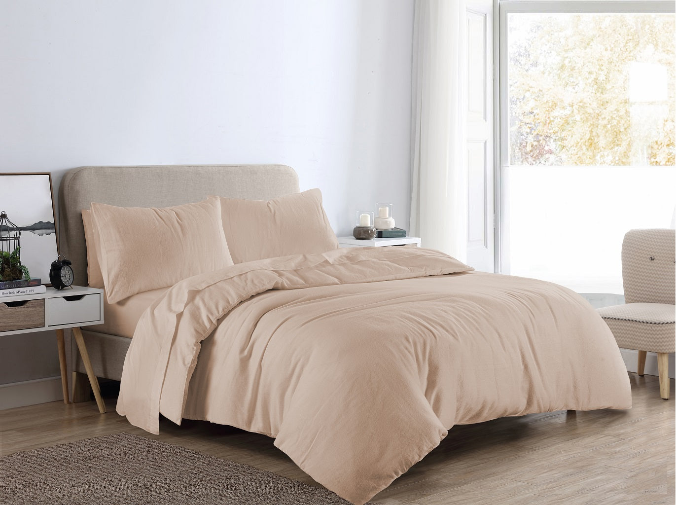 Flannelette Duvet Cover Set – 100% Brushed Cotton Soft Warm Bedding | Night Zone