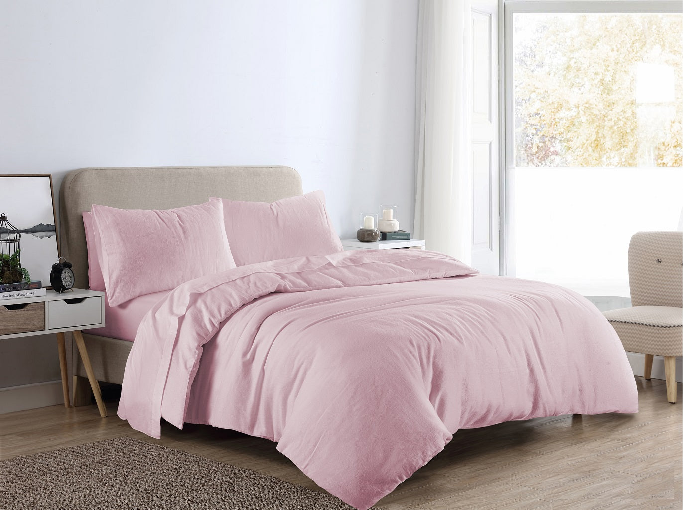 Flannelette Duvet Cover Set – 100% Brushed Cotton Soft Warm Bedding | Night Zone