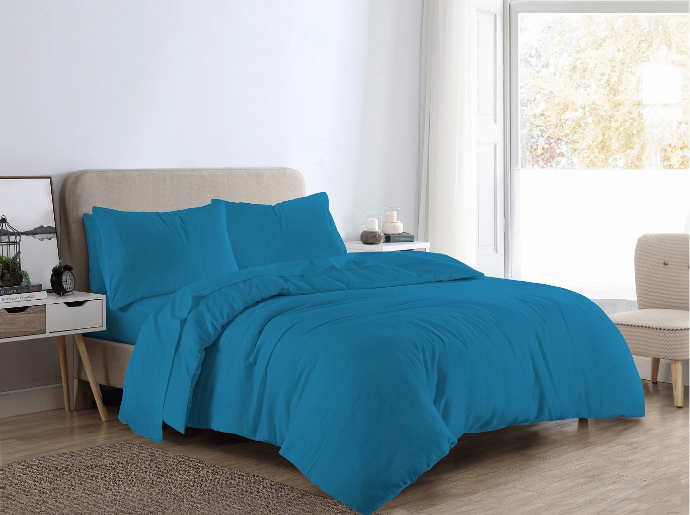 Flannelette Duvet Cover Set – 100% Brushed Cotton Soft Warm Bedding | Night Zone