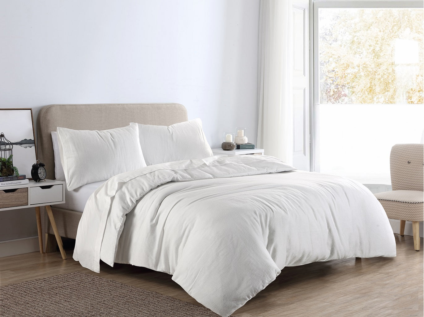 Flannelette Duvet Cover Set – 100% Brushed Cotton Soft Warm Bedding | Night Zone