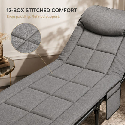 Grey Foldable Guest Bed & Reclining Lounger | Night Zone