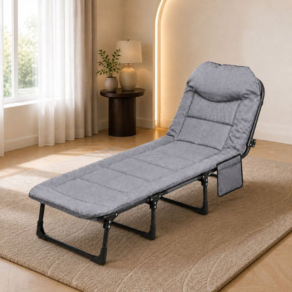 Grey Foldable Guest Bed & Reclining Lounger | Night Zone