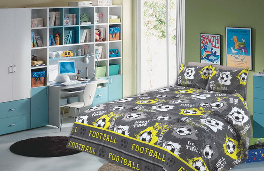 Football Duvet Cover Set – Kids Sports Easy Care Bedding | Night Zone