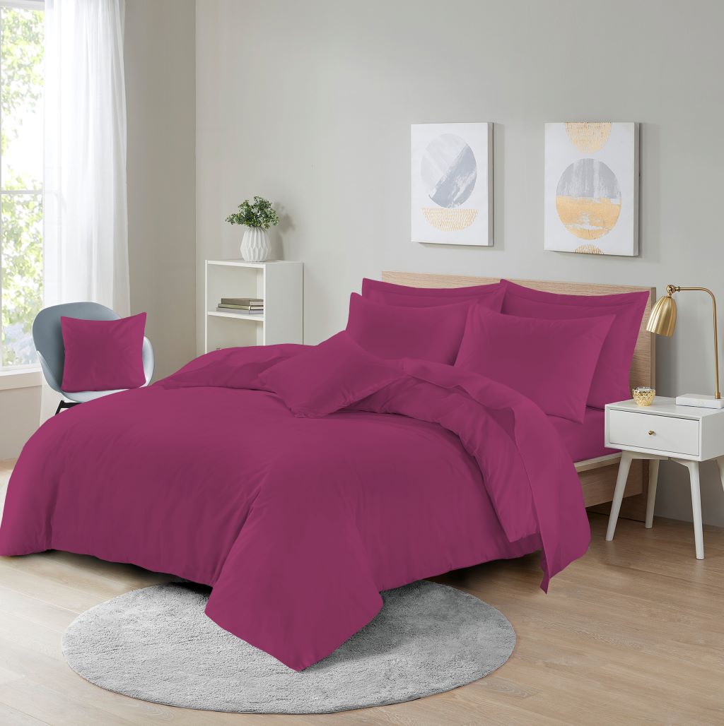 Polycotton Duvet Cover Set – Plain Dyed Easy Care Bedding | Night Zone