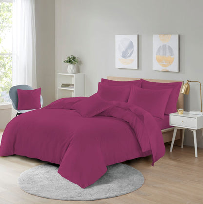 Polycotton Duvet Cover Set – Plain Dyed Easy Care Bedding | Night Zone
