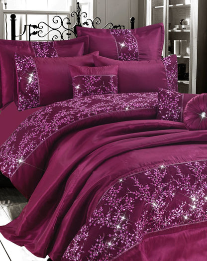 Gigi Embroidered Sparkle Duvet Cover Set – Luxury Glamour Bedding | Night Zone