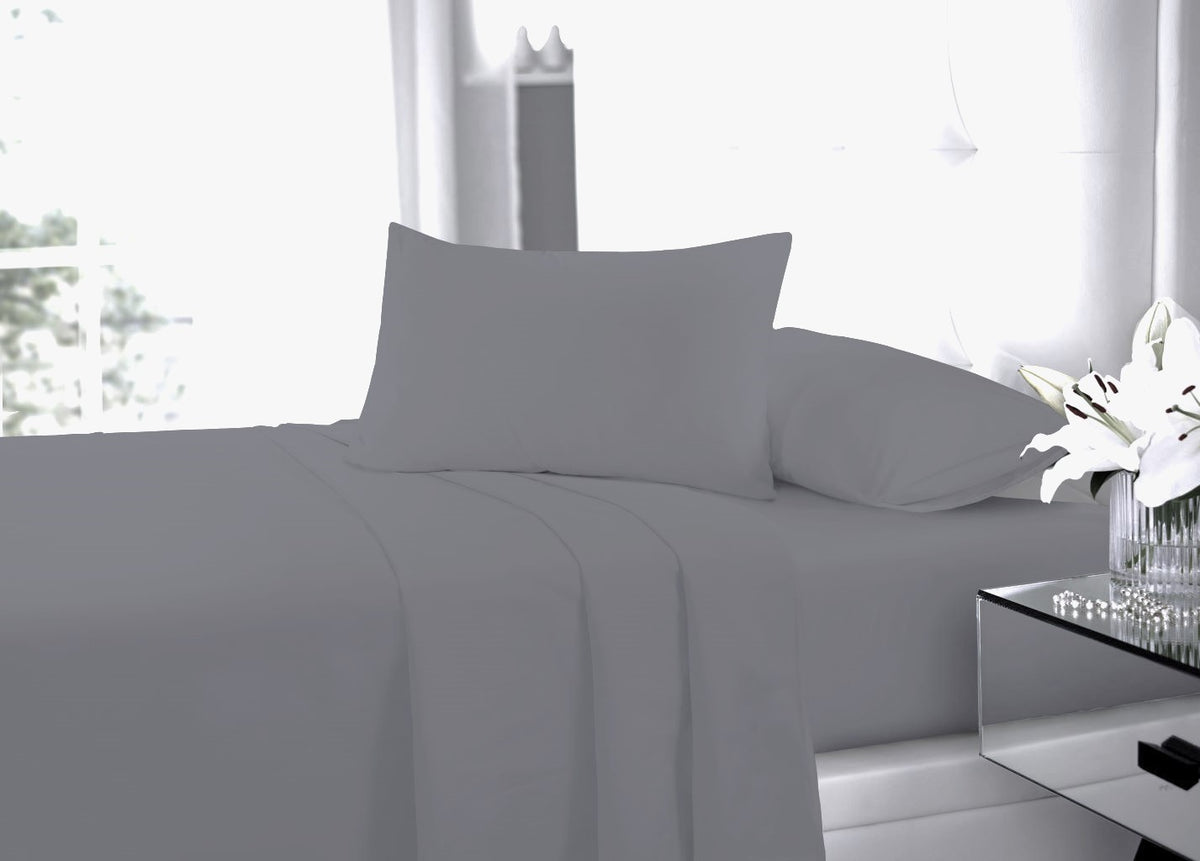 Polycotton Sheet Set – Fitted Sheet, Flat Sheet & Pillowcases Easy Care Bedding | Night Zone