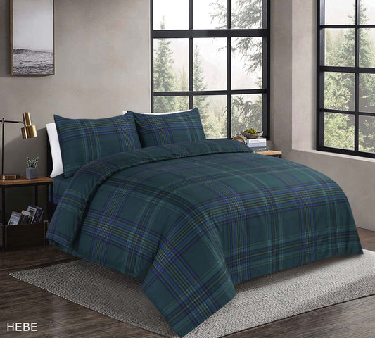 Hebe Tartan Check Microfibre Duvet Cover Set – Soft Easy Care Bedding | Night Zone