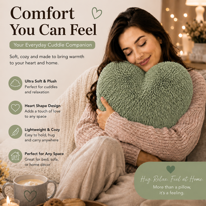Teddy Cuddles Heart Shape Teddy Fleece Cushion – Soft Filled Decorative Cushion | Night Zone