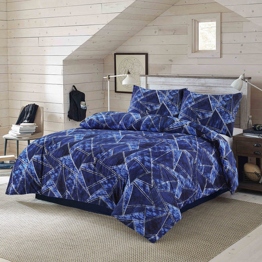 Jaxon Geometric Duvet Cover Set – Modern Printed Easy Care Bedding | Night Zone
