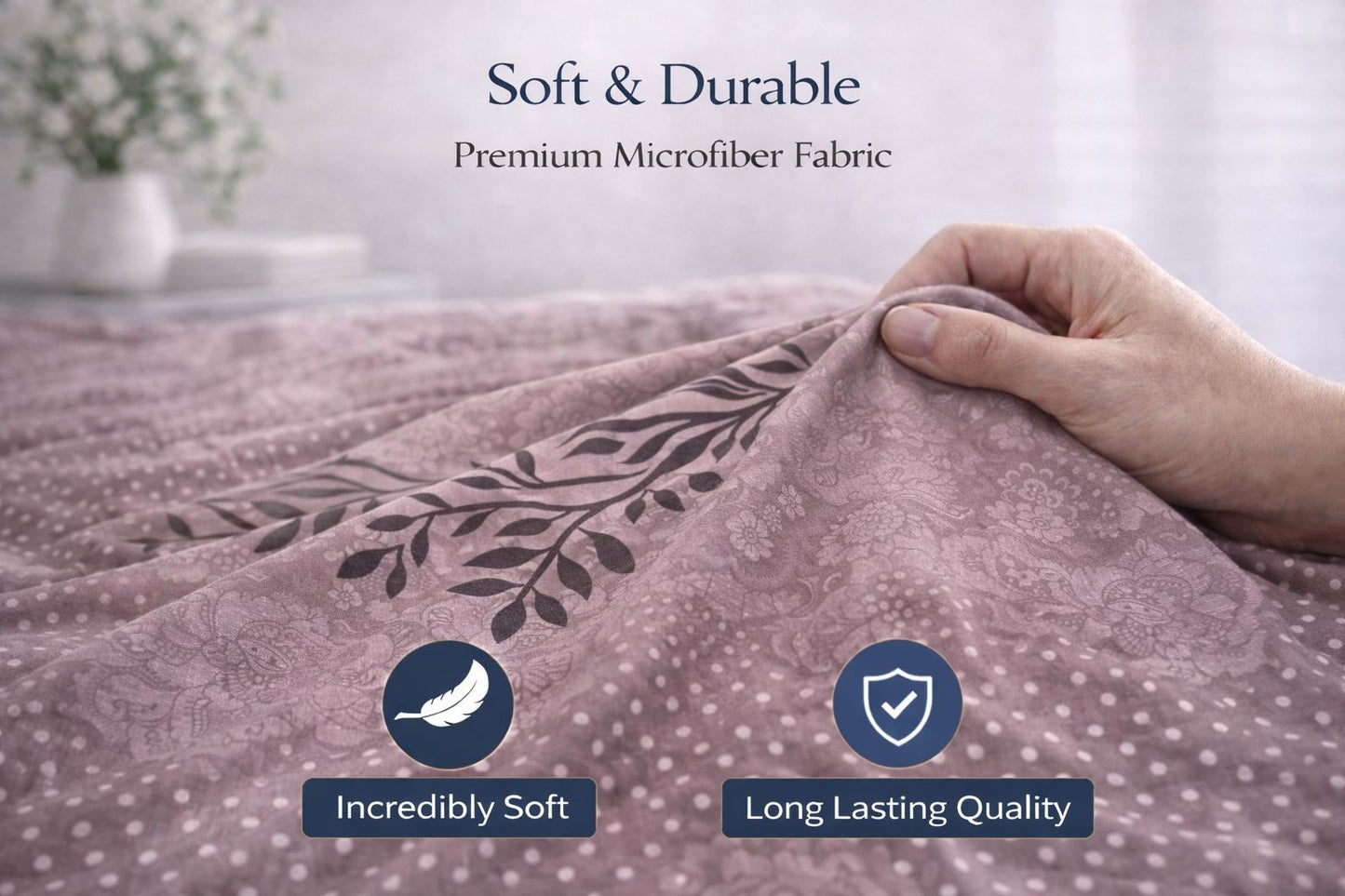 4 Piece Printed Microfiber Bedding Set – Duvet Cover, Fitted Sheet & Pillowcases | Night Zone