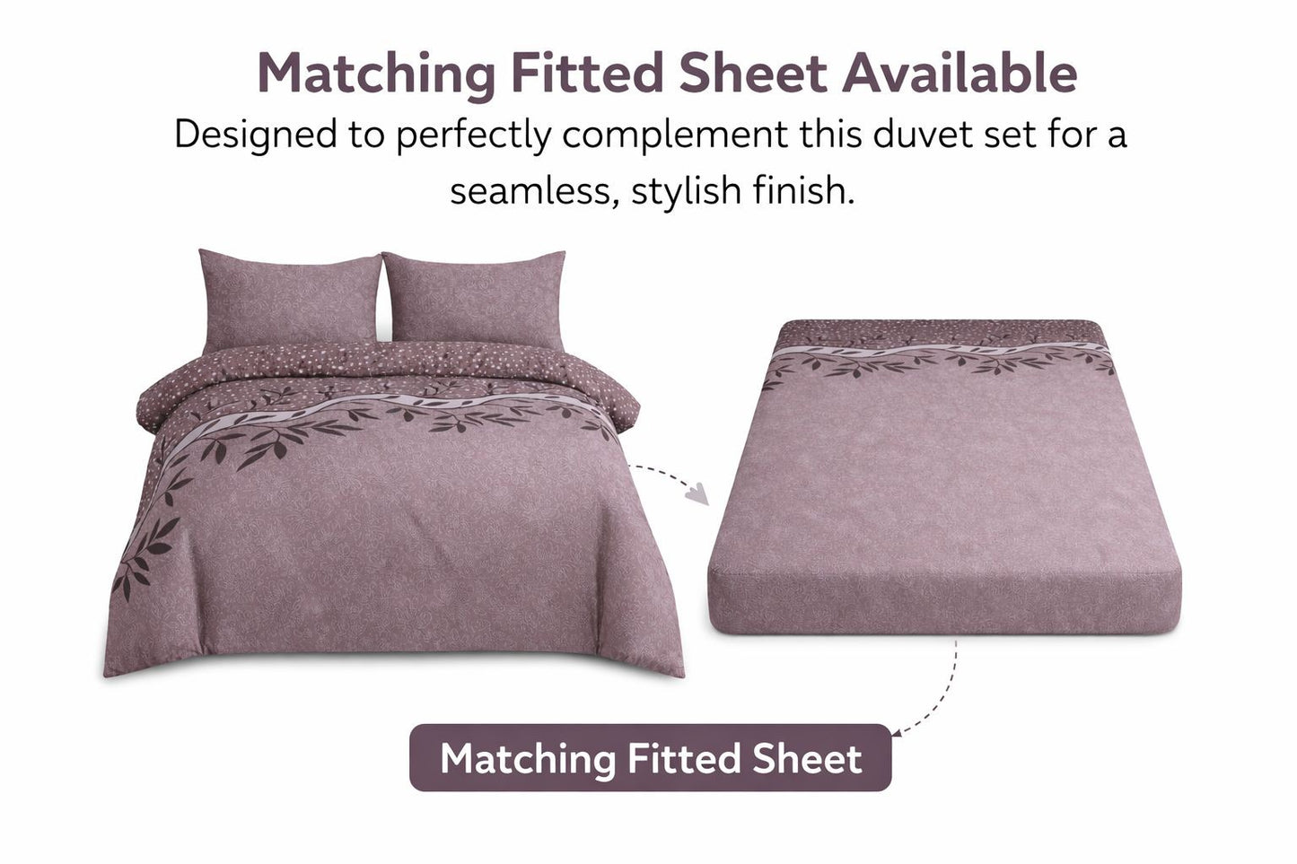 4 Piece Printed Microfiber Bedding Set – Duvet Cover, Fitted Sheet & Pillowcases | Night Zone