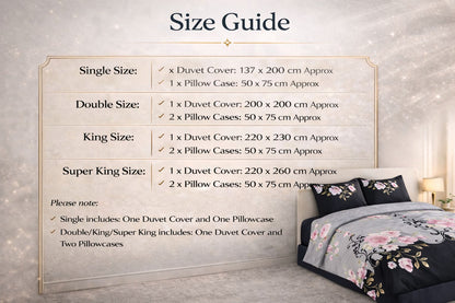 4 Piece Printed Microfiber Bedding Set – Duvet Cover, Fitted Sheet & Pillowcases | Night Zone