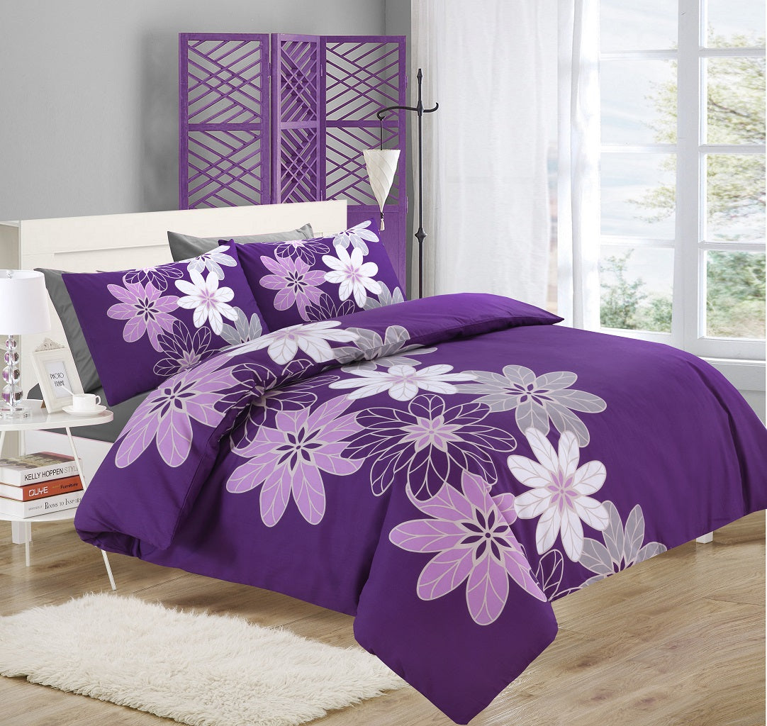 Lynda Printed Polycotton Duvet Cover Set – Soft Easy Care Bedding | Night Zone