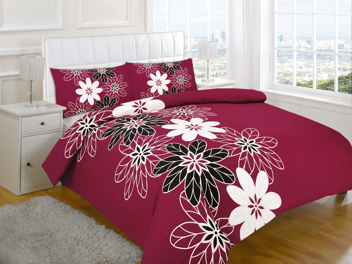 Lynda Printed Polycotton Duvet Cover Set – Soft Easy Care Bedding | Night Zone