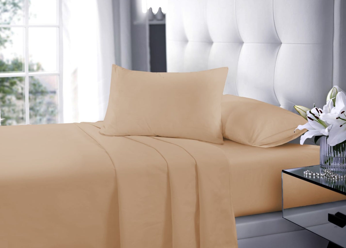 Polycotton Sheet Set – Fitted Sheet, Flat Sheet & Pillowcases Easy Care Bedding | Night Zone