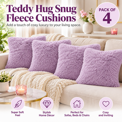 Teddy Hug Fleece Cushion Cover – Soft Fluffy Snug Cuddle Cushion Cover | Night Zone