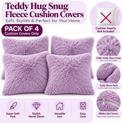 Teddy Hug Fleece Cushion Cover – Soft Fluffy Snug Cuddle Cushion Cover | Night Zone