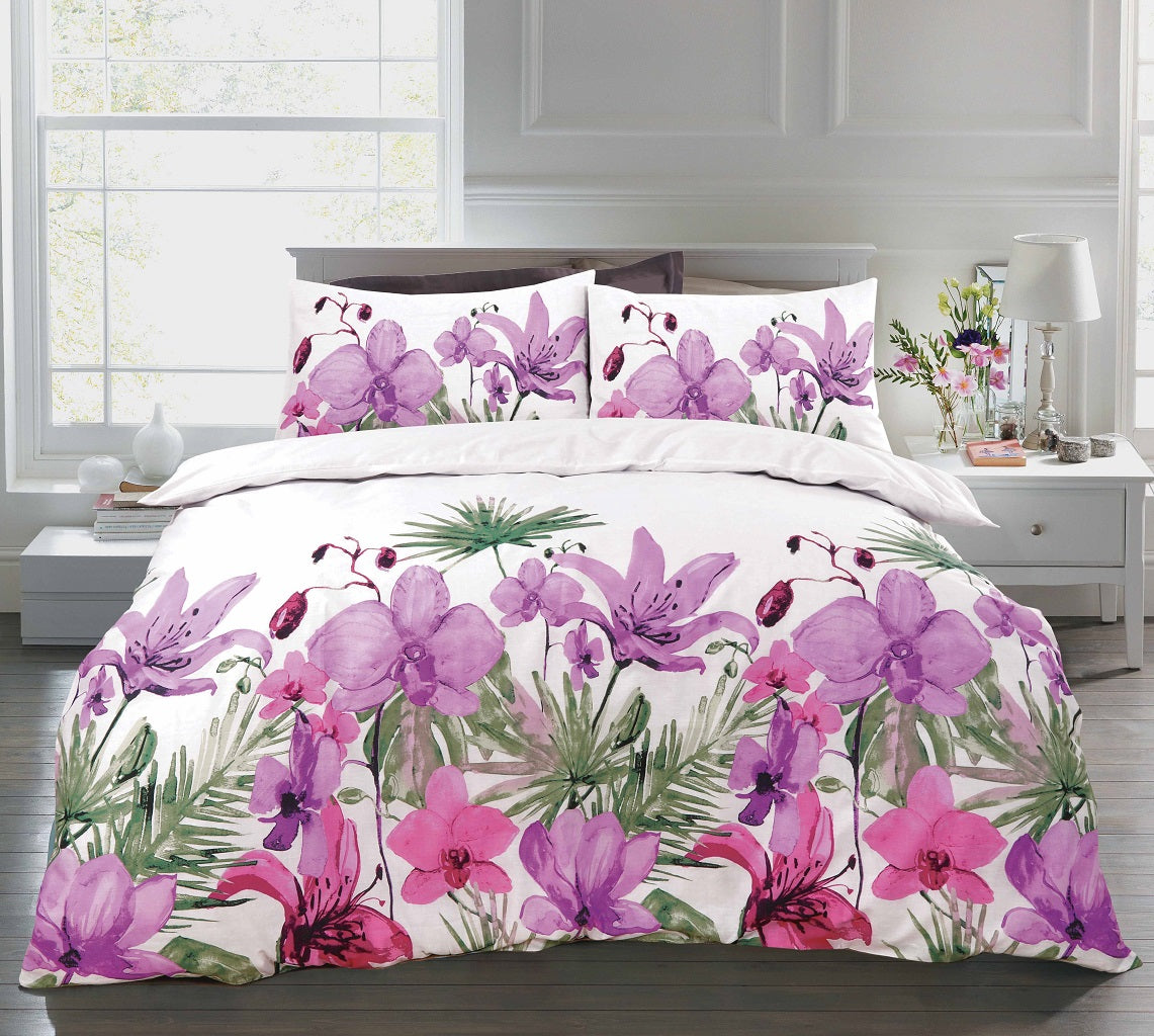 Lilly Printed Polycotton Duvet Cover Set – Soft Easy Care Bedding | Night Zone
