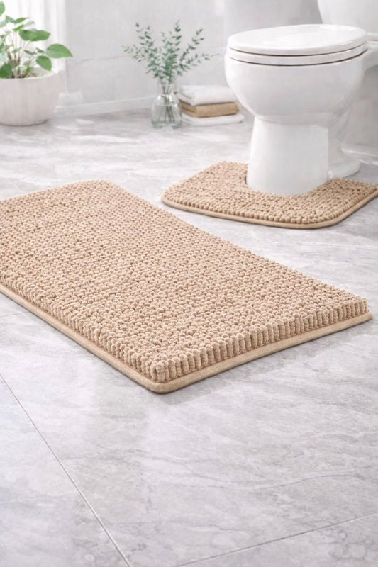 2 Piece Chenille Bath Mat Set