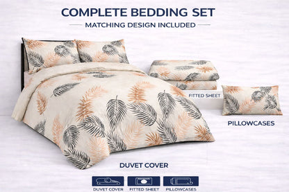 4 Piece Printed Microfiber Bedding Set – Duvet Cover, Fitted Sheet & Pillowcases | Night Zone