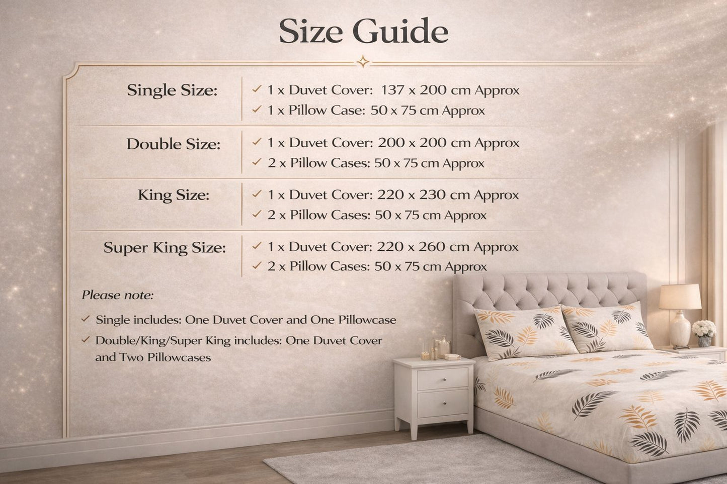4 Piece Printed Microfiber Bedding Set – Duvet Cover, Fitted Sheet & Pillowcases | Night Zone