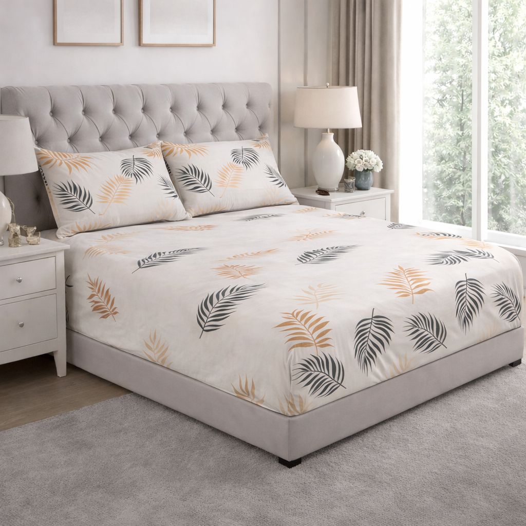 4 Piece Printed Microfiber Bedding Set – Duvet Cover, Fitted Sheet & Pillowcases | Night Zone