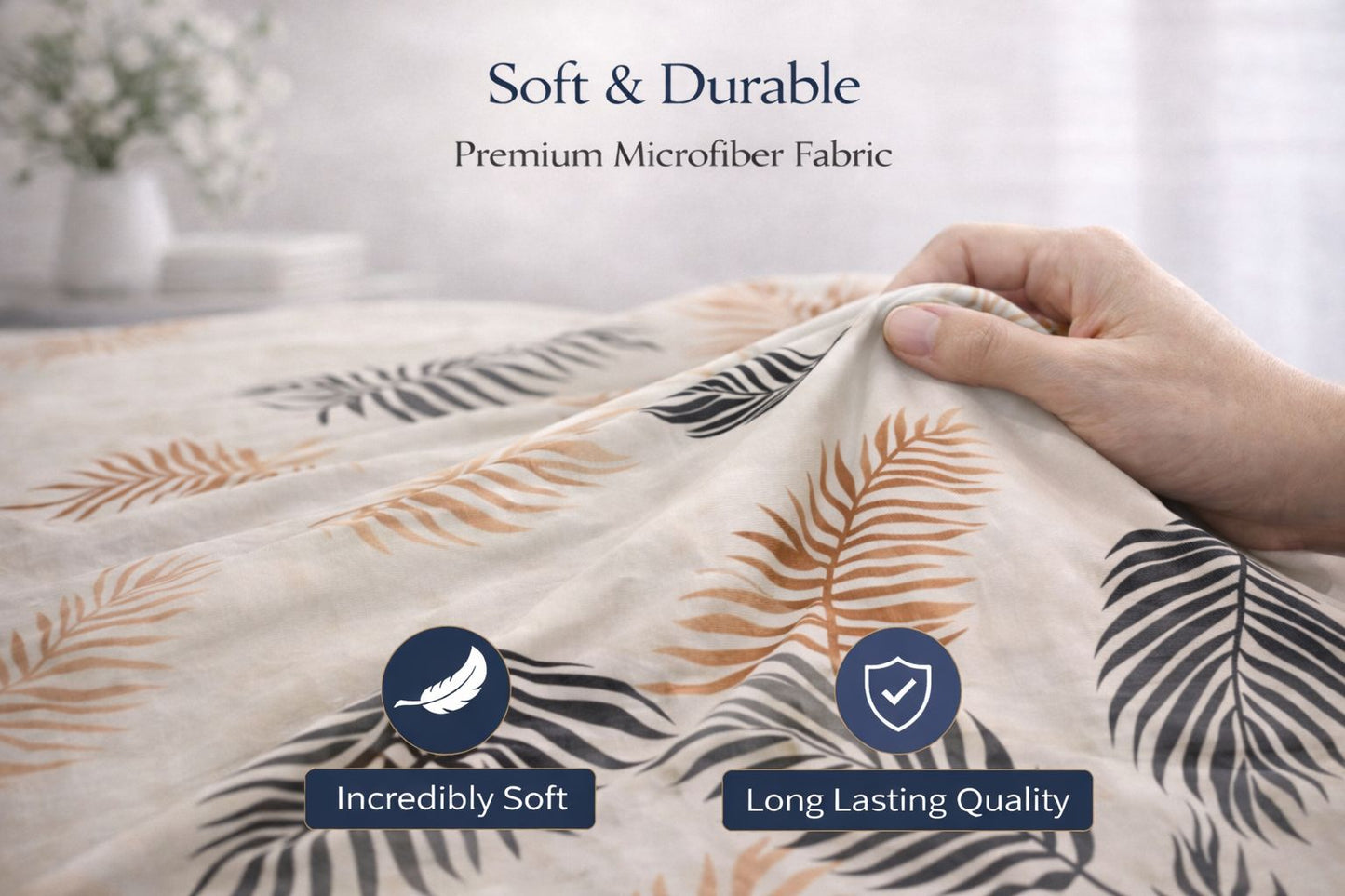4 Piece Printed Microfiber Bedding Set – Duvet Cover, Fitted Sheet & Pillowcases | Night Zone