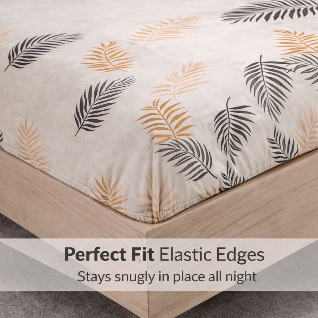 4 Piece Printed Microfiber Bedding Set – Duvet Cover, Fitted Sheet & Pillowcases | Night Zone