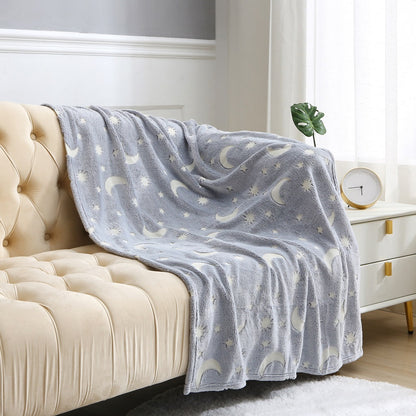 Glow In The Dark Fleece Blanket 100 x 150cm – Soft Kids Throw Blanket | Night Zon
