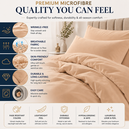 Microfibre Duvet Cover Set – Ultra Soft Easy Care Bedding | Night Zone