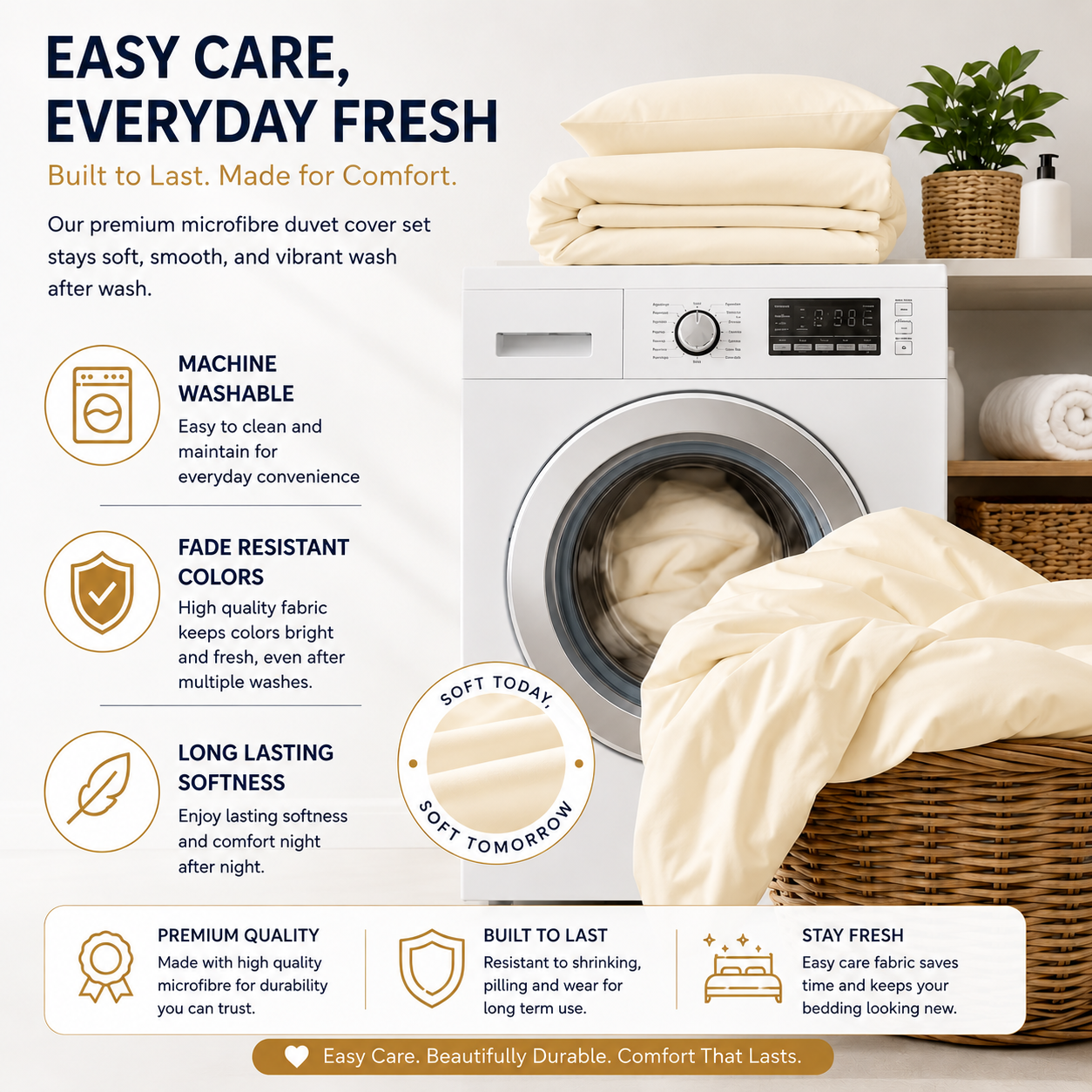 Microfibre Duvet Cover Set – Ultra Soft Easy Care Bedding | Night Zone