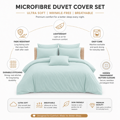Microfibre Duvet Cover Set – Ultra Soft Easy Care Bedding | Night Zone